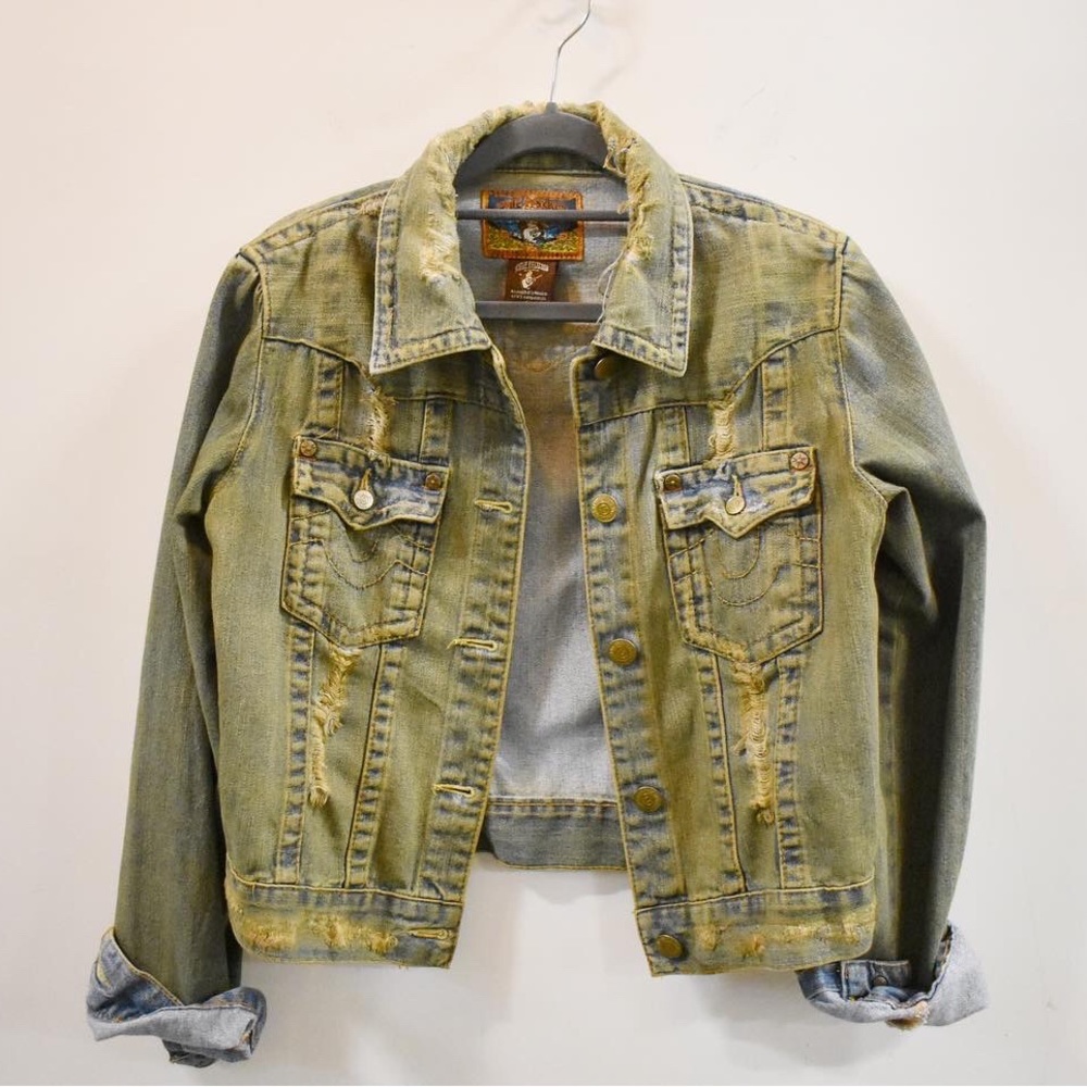 True Religion Distressed Denim Jacket